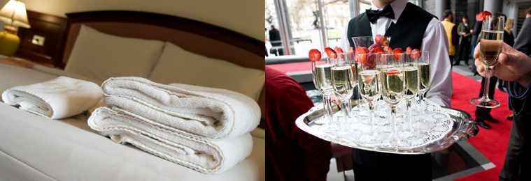 multiple images of people working